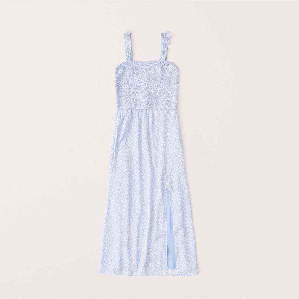 Abercrombie & Fitch Midi Blue Floral Dress. Size Small